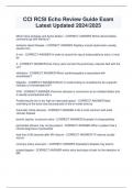 CCI RCSI Echo Review Guide Exam  Latest Updated 2024&sol;2025
