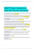 ABCP Exam Questions with All Correct Answers