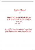 Solutions Manual for Construction Accounting and Financial Management 4th Edition By Steven Peterson (All Chapters, 100% Original Verified, A+ Grade) 