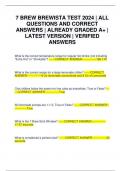7 BREW BREWISTA TEST 2024 | ALL QUESTIONS AND CORRECT ANSWERS | ALREADY GRADED A+ | LATEST VERSION | VERIFIED ANSWERS