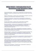 WGU D322 - Introduction to IT Questions and Answers 2024 Graded A+