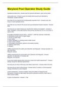 Maryland Pool Operator Study Guide Questions and Answers