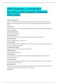 HPHS Semester 2 Test Review Questions with Complete Solutions 2024&sol;2025