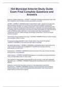 ISA Municipal Arborist Study Guide  Exam Final Complete Questions and  Answers