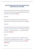 IRC PLUMBING PRACTICE TEST 2024&sol;UPDATED QUESTIONS AND ANSWERS