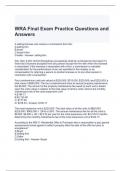 WRA Final Exam Practice Questions and Answers