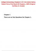 Test Bank for College Accounting (Chapters 1-27) 21st Edition By James Heintz Robert Parry (All Chapters, 100% Original Verified, A+ Grade)