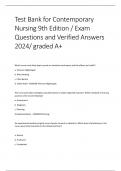 Test Bank for Contemporary Nursing 9th Edition