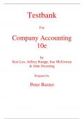 Test Bank for Company Accounting 10th Edition By Leo Knapp McGowan Sweeting (All Chapters, 100% Original Verified, A+ Grade)
