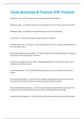 Texes Business & Finance 276- Finance Questions & Answers Already Graded A+
