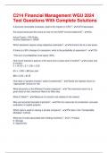 C214 Financial Management WGU 2024 Test Questions With Complete Solutions