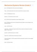 Mechanical Systems Review Grade 8 Questions with well explained answers