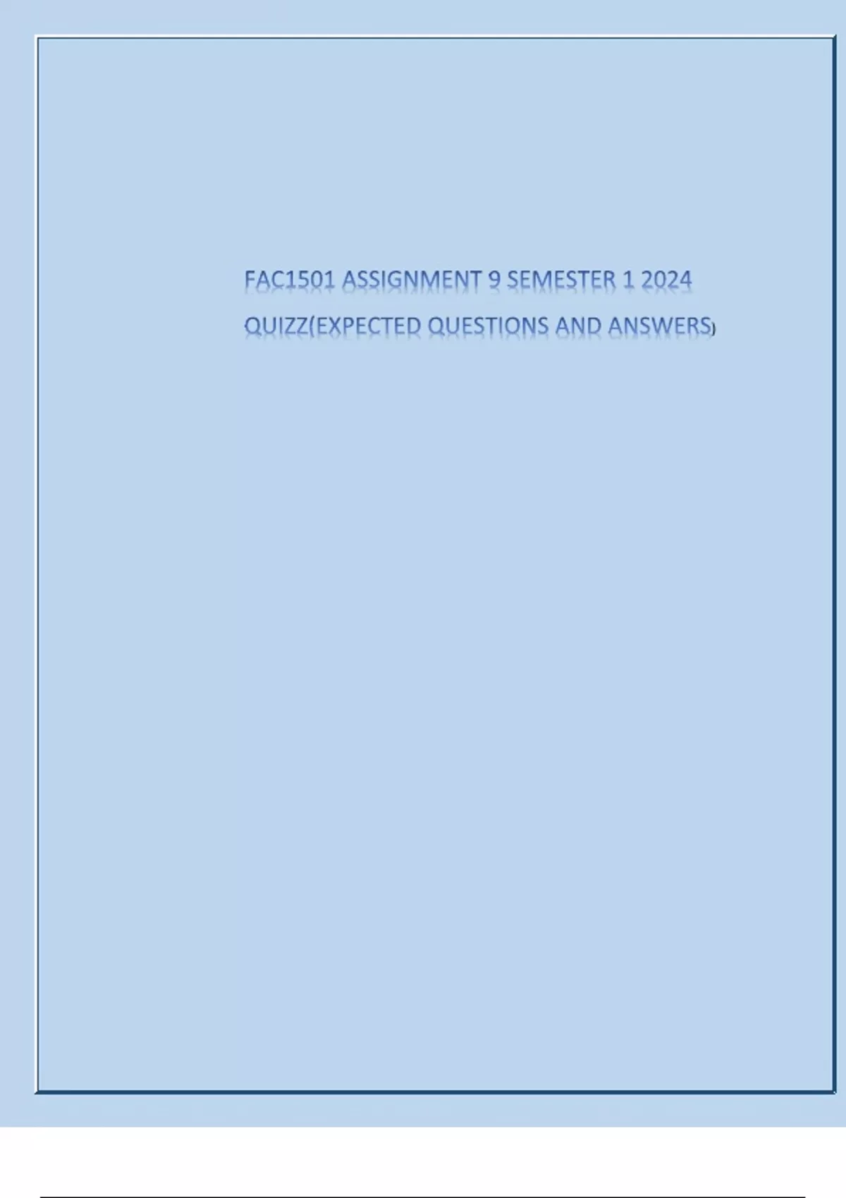Fac1501 Assignment 9 Semester 1 2024 Answers Fac1501 Fac1501