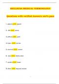 SKILLSUSA MEDICAL TERMINOLOGY Questions with verified Answers 100&percnt; pass