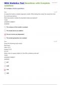 WGU STATISTICS TEST 2 QUESTIONS AND CORRECT ANSWERS
