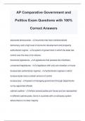 AP Comparative Government and Politics Exam Questions with 100% Correct Answers