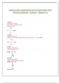 AMINO ACIDS, AMINOACIDS MCAT|QUESTIONS WITH  VERIFIED ANSWERS ALREADY GRADED A+