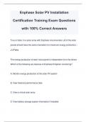 Enphase Solar PV Installation Certification Training Exam Questions with 100&percnt; Correct Answers