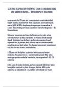 CERTIFIED RESPIRATORY THERAPIST EXAM 3-8 100 QUESTIONS AND ANSWERS RATED A&plus; WITH COMPLETE SOLUTIONS