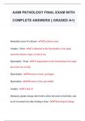 AAMI PATHOLOGY FINAL EXAM WITH  COMPLETE ANSWERS { GRADED A+} 