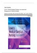 Test Bank - Lewis Medical Surgical Nursing, 12th Edition by Harding | All 69 Chapters 2024