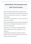 MLPAO MLA&sol;T Exam Questions with 100&percnt; Correct Answers