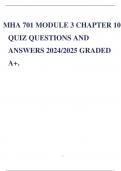 MHA 701 MODULE 3 CHAPTER 10 QUIZ QUESTIONS AND ANSWERS 2024/2025 GRADED A+.