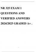 NR 325 EXAM 1 QUESTIONS AND VERIFIED ANSWERS 2024/2025 GRADED A+ .