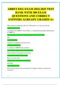 ABRET EEG EXAM 2024-2025 TEST  BANK WITH 300 EXAM  QUESTIONS AND CORRECT  ANSWERS ALREADY GRADED A+