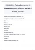 NURBN 3023- Patient Deterioration & Management Exam Questions with 100% Correct Answers