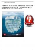SOLUTION MANUAL FOR AUDITING & ASSURANCE SERVICES 9TH EDITION BY TIMOTHY LOUWERS, PENELOPE BAGLEY LATEST UPDATE 