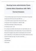 Nursing home administrator Exam (James Allen) Questions with 100% Correct Answers