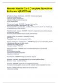 Nevada Health Card Complete Questions & Answers&lpar;RATED A&rpar;