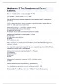 Wastewater B Test Questions and Correct Answers&period;
