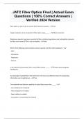 JATC Fiber Optics Final &vert; Actual Exam Questions &vert; 100&percnt; Correct Answers &vert; Verified 2024 Version
