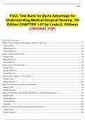 Test Bank for Davis Advantage for Understanding Medical-Surgical Nursing&comma; 7th Edition by Linda S&period; Williams