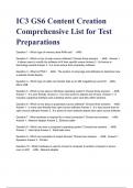 IC3 GS6 Content Creation Comprehensive List for Test Preparations