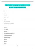 AQA English Language paper 1 Questions &  Correct Answers/ Graded A+