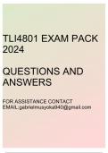 TLI4801 Exam pack 2024(Questions and answers)