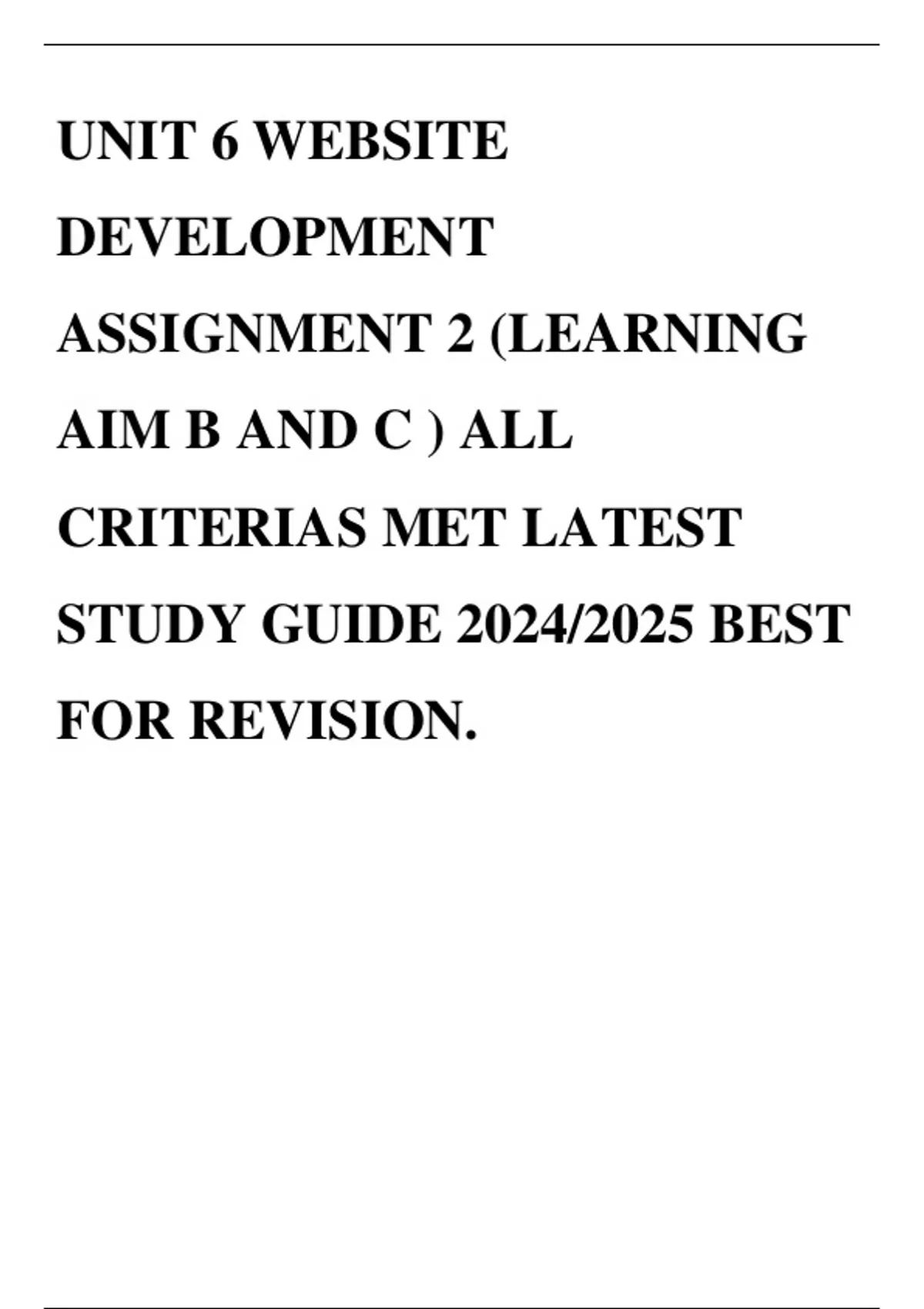 UNIT 6 WEBSITE DEVELOPMENT ASSIGNMENT 2 (LEARNING AIM B AND C ) ALL ...