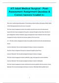 ATI Adult Medical Surgical - PostAssessment Assignment Questions &  Correct Answers/ Graded A+