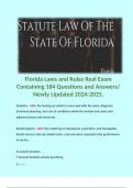 Florida Laws & Rules Chiropractic Actual Exam Quizzes & Ans Bundle&period; 