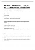 PROPERTY AND CASUALTY PRACTICE PSI EXAM QUESTIONS AND ANSWERS