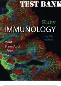 Test Bank for Kuby Immunology, 8th Edition by Jenni Punt, Sharon Stranford, Patricia Jones and Judy Owen. ISBN-10  1464189781 All Chapters 1-20 Complete Guide A+