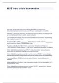 HUS- Intro crisis Intervention questions with 100&percnt; correct answers