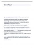 Crisis Final Exam with solved questions 