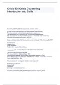 Crisis 604 Crisis Counseling Introduction and Skills with questions solved appropriate