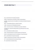 COUN 604 Part 1 questions with correct answers