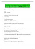 Certified Nutrition Specialist UPDATED  Exam Questions and CORRECT Answers