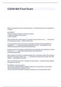 COUN 604 Final Exam questions with accurate answers